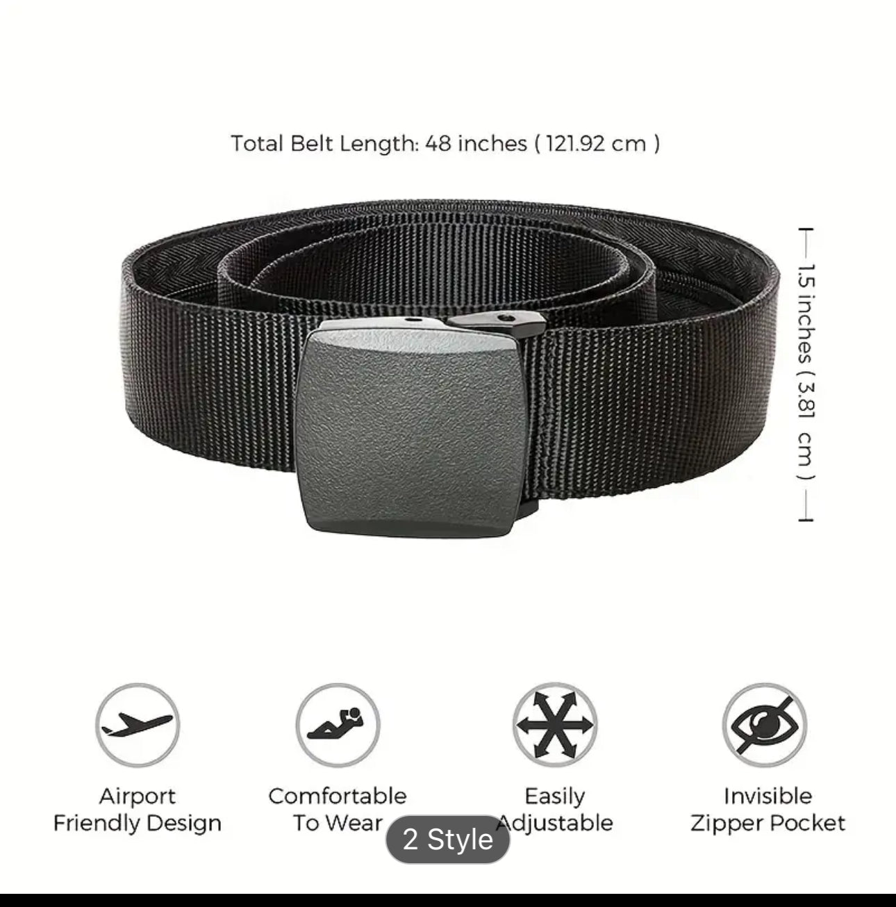 Travel Cash Anti Theft Belt Waist Bag Portable Hidden Money Strap Belt Wallet Waist Pack Secret Hiding Belt 46.85inch