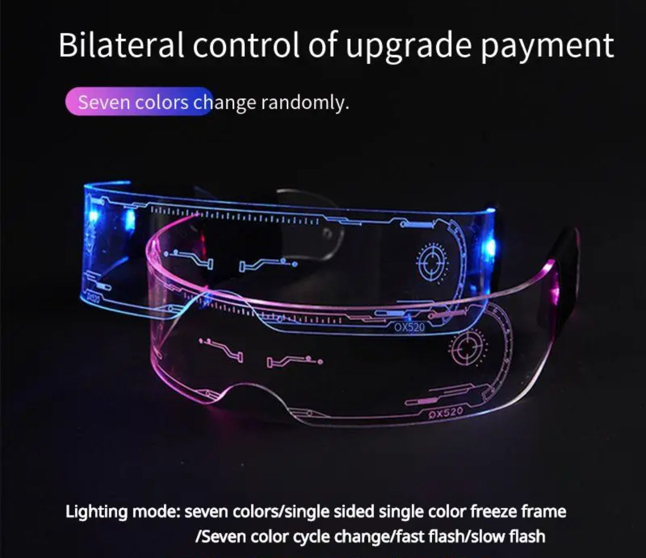 LED Glasses Punk Style Light Up Glasses With Fantasy 7 Colors