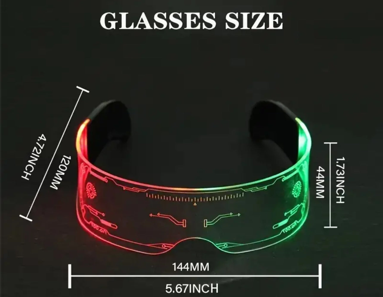 LED Glasses Punk Style Light Up Glasses With Fantasy 7 Colors