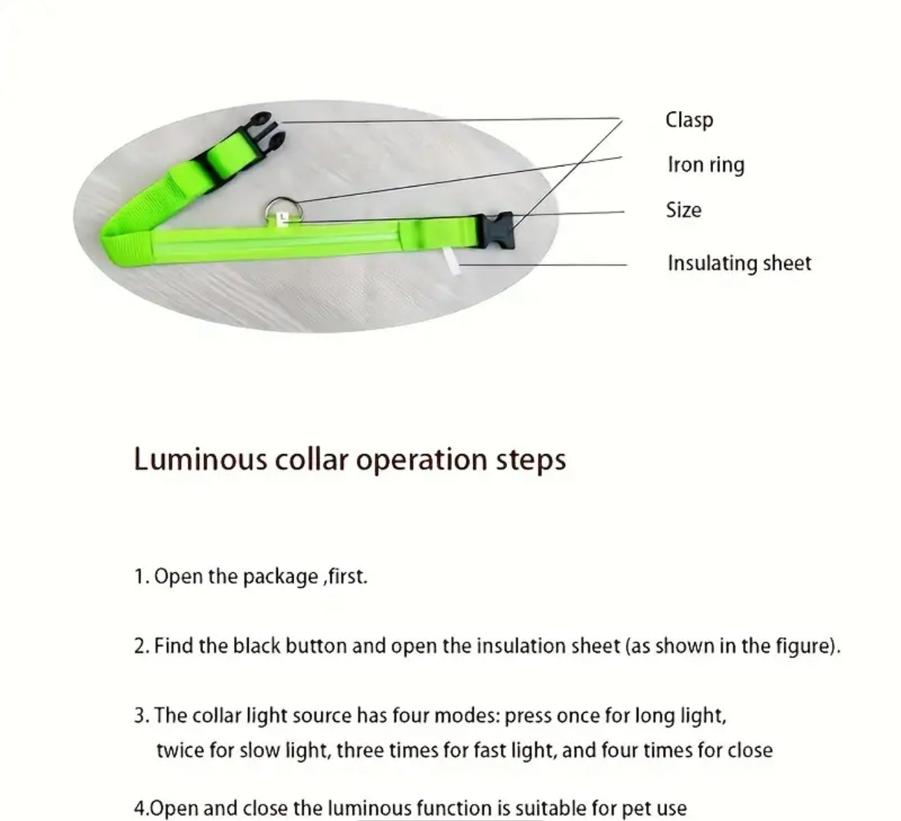 Led Safety Collar For Pets